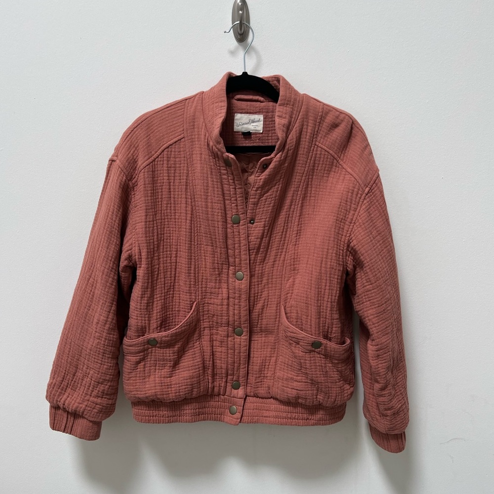 Universal Thread Red Button Up Bomber Jacket